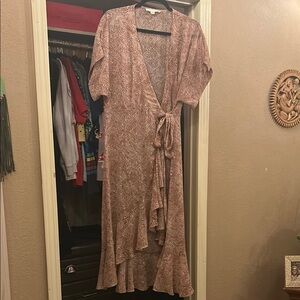 Elegant Brown Wrap Dress